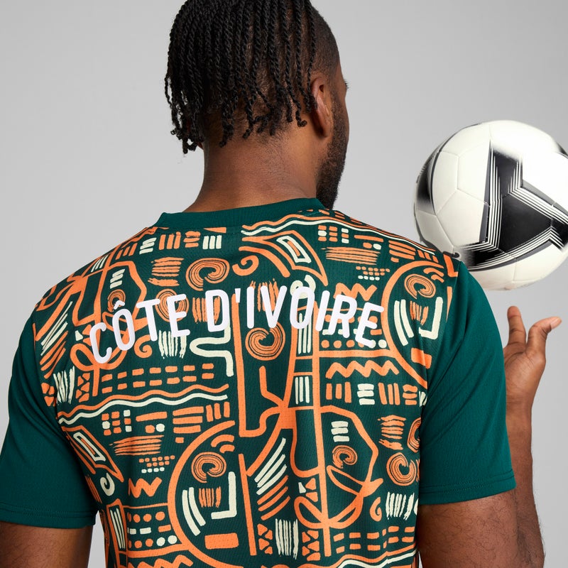PUMA Côte d'Ivoire 2025 Pre-match Mens Green Jersey Top - Image 2